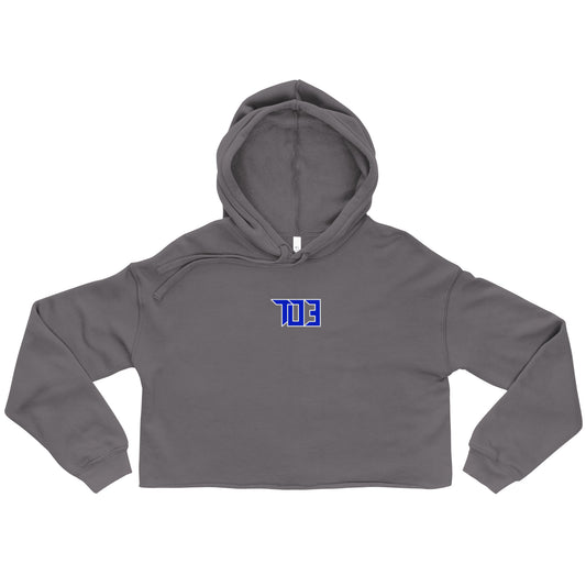 Shop703 "Lion Blue" Women's Crop Hoodie